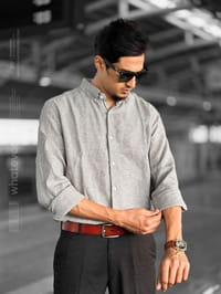 Silver Texture Oversized Full Sleeve Shirt (Ash)_img_0