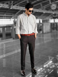 Silver Texture Oversized Full Sleeve Shirt (Ash)_img_2