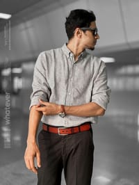 Silver Texture Oversized Full Sleeve Shirt (Ash)_img_6