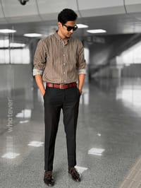 Brown Stripe Oversized Full Sleeve Shirt (Brown)_img_3