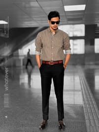 Brown Stripe Oversized Full Sleeve Shirt (Brown)_img_7