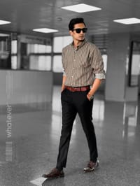 Brown Stripe Oversized Full Sleeve Shirt (Brown)_img_1