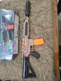 M4 Electric Gel Ball Blaster Gun with Colorful Lights & Spray (7.4V Rechargeable)+1000 Gel bullet_img_0