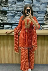 Bandhani Sharara suit (Rust)_img_0