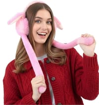 খরগোশের ডাক সহ চুলের ব্যান্ড, চলন্ত কান সহ খরগোশের টুপি সুন্দর প্লাশ খরগোশের চুলের ব্যান্ড মজার হেডব্যান্ড_img_1