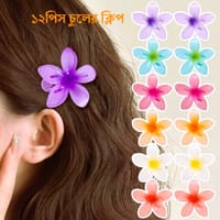 ১২পিস কাঠগোলাপ ফুল চুলের ক্লিপ, ফ্লাওয়ার ক্ল হেয়ার ক্লিপ_img_0