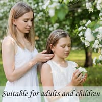 Rhinestone Headbands, Gold Crystal Flower Headpieces Elegant Pearl Floral Leaves Tiara Hair Hoop Metal Hairband Bridal Wedding Hair Accessories for Women Girls_img_2