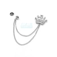 Crown Rhinestone Brooch Pin Gold Silver Alloy Fashion Badge for Suit Blazer Scarf_img_4