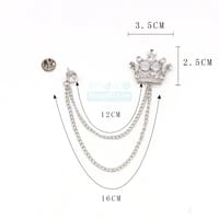 Crown Rhinestone Brooch Pin Gold Silver Alloy Fashion Badge for Suit Blazer Scarf_img_5