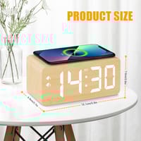 Smart Wooden LED Alarm Clock with Wireless Charging_img_3