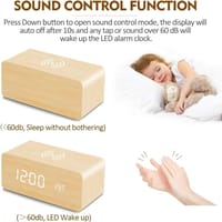 Smart Wooden LED Alarm Clock with Wireless Charging_img_1