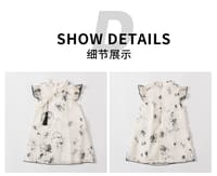 Kids Girls Summer Elegant Floral Cheongsam Style Chinese Princess Dress (1 to 6 years)_img_3