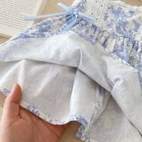 Kids Girls Summer Porcelain Flower Lace Bow Frock Dress (2 to 6 years)_img_5