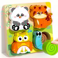 4-in-1 3D Wooden Puzzle Board for Kids – Educational Animal & Vehicle Shape Matching Toy_img_8