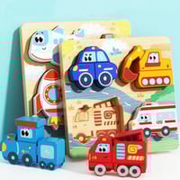 4-in-1 3D Wooden Puzzle Board for Kids – Educational Animal & Vehicle Shape Matching Toy_img_6