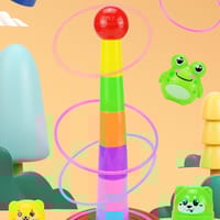 Kids 3-in-1 Colorful Ring Toss Game & Stacking Toy | Learning & Skill Development Toy for Toddlers_img_5