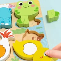 4-in-1 3D Wooden Puzzle Board for Kids – Educational Animal & Vehicle Shape Matching Toy_img_4