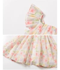 Kids Girls Big Bow Chiffon Floral Princess Dress (2 to 7 years)_img_3