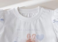 Baby Girl Bunny Print Top & Blue Check Shorts Set (1 to 6 years)_img_3