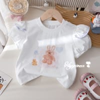 Baby Girl Bunny Print Top & Blue Check Shorts Set (1 to 6 years)_img_2