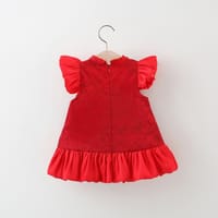 Baby Girl Elegant Traditional Style Red Party Dress (6 months to 3 years)_img_3
