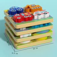 4-in-1 3D Wooden Puzzle Board for Kids – Educational Animal & Vehicle Shape Matching Toy_img_7
