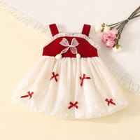 Baby Girl Flying Sleeves Cute Bow Tulle Summer Princess Dress (6 months to 3 years)_img_0
