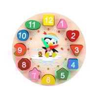 Kids Wooden Educational Clock Toy with Number Shapes - Learning Time, Shapes & Colors Montessori Toy_img_8