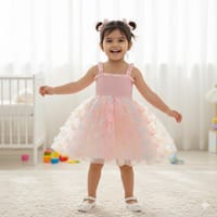Baby Girl Butterfly Wings Fairy Sleeveless Pleated Lace Summer Dress (6 months to 3 years)_img_0