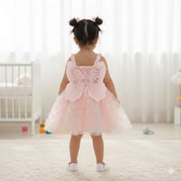 Baby Girl Butterfly Wings Fairy Sleeveless Pleated Lace Summer Dress (6 months to 3 years)_img_1