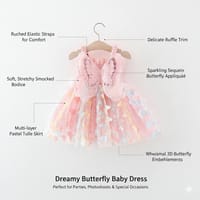 Baby Girl Butterfly Wings Fairy Sleeveless Pleated Lace Summer Dress (6 months to 3 years)_img_2