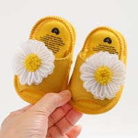 Baby Girls Fabric Non-Slip First Walkers Flat Sole Sunflower Sandals (0-15 months)_img_9