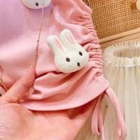 Kids Girls Summer Outfit Set Cute Duck Appliqué Top with Tulle Skirt Set (1 to 5 years)_img_5