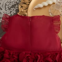 Baby Girl Flying Sleeves Elegant 3D Rose Summer Princess Dress (6 months to 3 years)_img_6