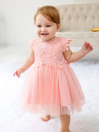 Baby Girls Soft Tulle Princess Floral Party Dress (3 to 36 months)_img_1