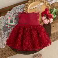 Baby Girl Flying Sleeves Elegant 3D Rose Summer Princess Dress (6 months to 3 years)_img_4