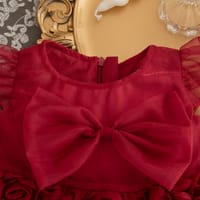 Baby Girl Flying Sleeves Elegant 3D Rose Summer Princess Dress (6 months to 3 years)_img_5