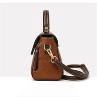 Vintage Textured Leather Crossbody Satchel for Women._img_3