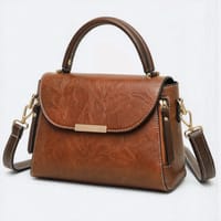 Vintage Textured Leather Crossbody Satchel for Women._img_1