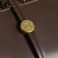 Vintage Brown Houndstooth Crossbody Bag for Women._img_3