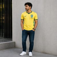Men's Brazil Football World Cup 2026 Dri-FIT Home Jersey – Breathable Premium Yellow Brasil Football Official Jersey_img_1