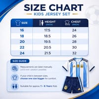Kids Boy Premium Argentina Football World Cup 2026 Jersey Set (1 to 6 years)_img_7