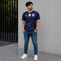 Men's Argentina Football World Cup 2026 CLIMACOOL Away Jersey – Breathable Premium Argentina Black Blue Football Official Jersey_img_1