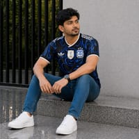 Men's Argentina Football World Cup 2026 CLIMACOOL Away Jersey – Breathable Premium Argentina Black Blue Football Official Jersey_img_3