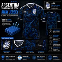 Men's Argentina Football World Cup 2026 CLIMACOOL Away Jersey – Breathable Premium Argentina Black Blue Football Official Jersey_img_5