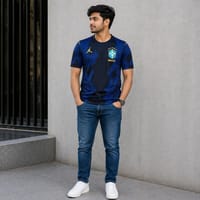 Men's Brazil Football World Cup 2026 Dri-FIT Away Jersey – Breathable Premium Blue Brasil Football Official Jersey_img_1