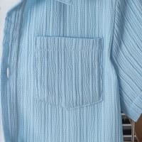 Boys Summer Cotton Blue Shirt & Shorts Set (3 to 8 Years) – Lightweight Textured Kids 2PCS Outfit_img_4