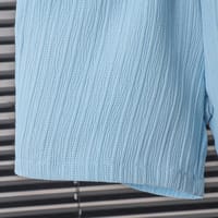 Boys Summer Cotton Blue Shirt & Shorts Set (3 to 8 Years) – Lightweight Textured Kids 2PCS Outfit_img_7