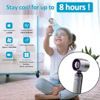 Portable Folding Turbo Fan 100-Speed Mini Handheld Rechargeable Trending Fan with LED Display & Long Battery Life_img_1