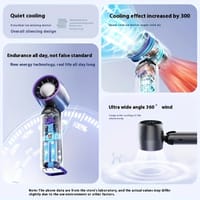 Portable Folding Turbo Fan 100-Speed Mini Handheld Rechargeable Trending Fan with LED Display & Long Battery Life_img_5